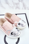 Dětská Obuv Tenisky Slip On s Myší Růžové Candys