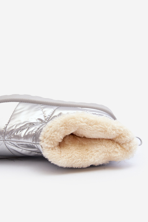 Dámske snehule na masívnej platforme strieborné Fionia