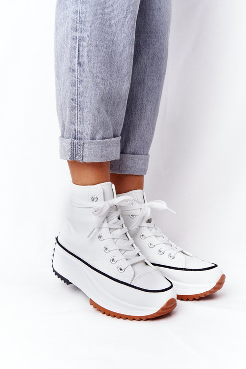 Dámské Kožené Tenisky Na Platformě Bílé Coachella