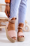 Espadrilky Sandály Na Platformě růžove Jeannie