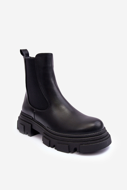 Ploché topánky Jodhpur a platforma Solita Black Solita