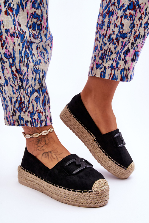Dámské klasické espadrilky na platformě černe Maurine