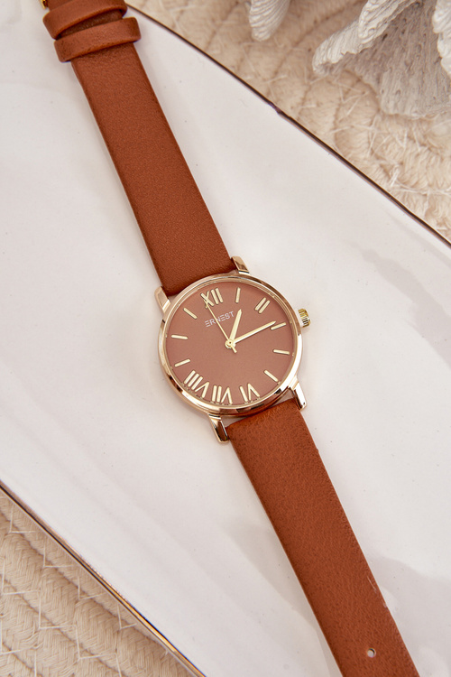 Dámske hnedé hodinky Ernest E97316