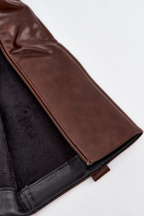 Dámské Oficerské Boty Na Nízkém Podpatku Zateplené Hnědé Averna