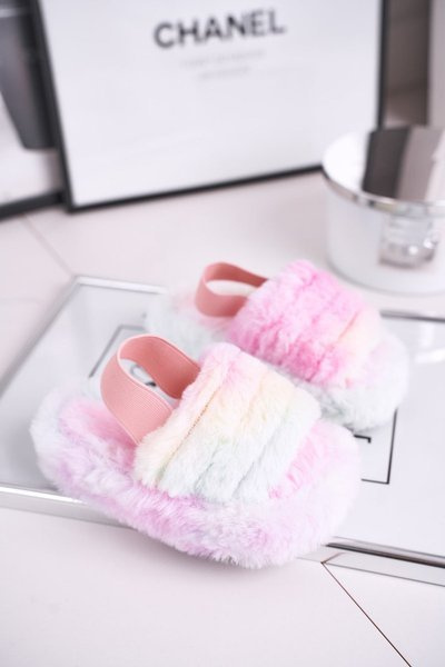 Dětské nazouváky s kožešinou barevné Fluffy