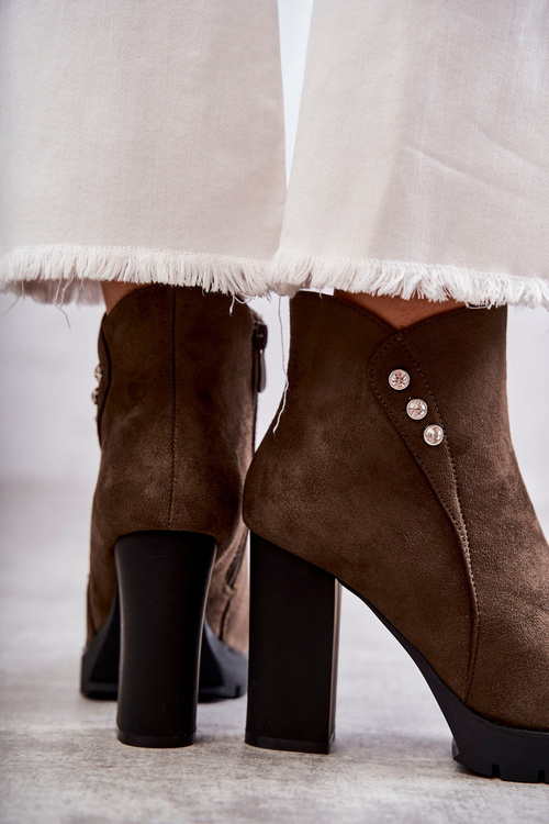 Semišové Kotníkové Boty Na Podpatku zelená Lagerlla