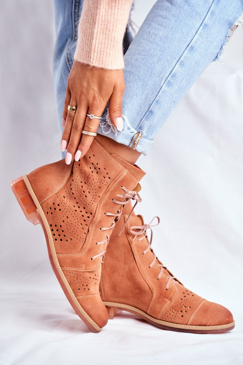 Dámske kožené topánky Maciejka Peach 04468-18