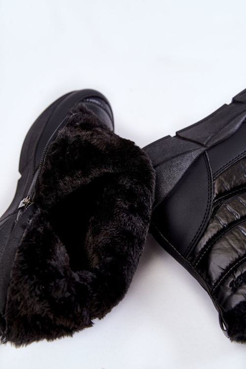 Dámske snehové topánky na zipsovej čiernej senii