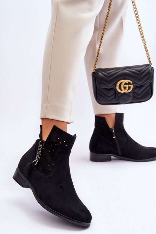 Dámske semišové topánky na čiernom zipsu Belliano