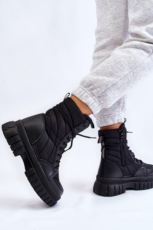 Dámské zateplené šněrovací boty Cerne Ariadna