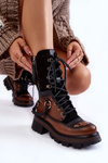 Kožené vysoké topánky Maciejka Workers 05586-29 Brown-Black
