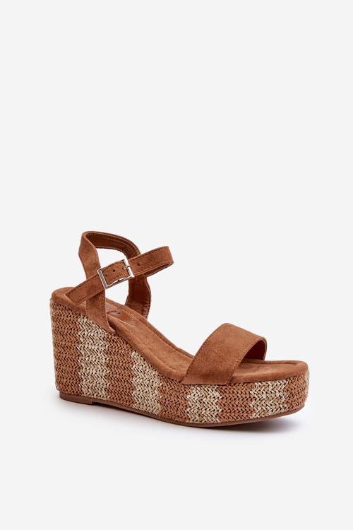 Dámské sandály na klínové podrážce s provázkem Camel Reviala