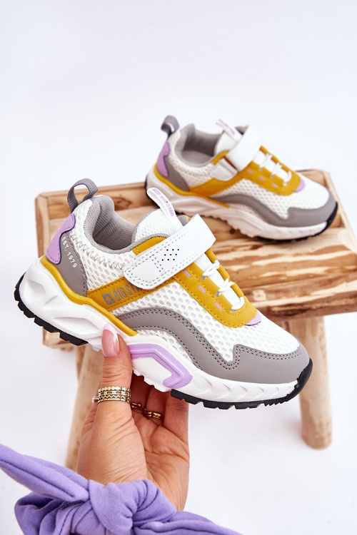 Dětská sportovní obuv se suchým zipem Big Star JJ374257 Bílá a žlutá