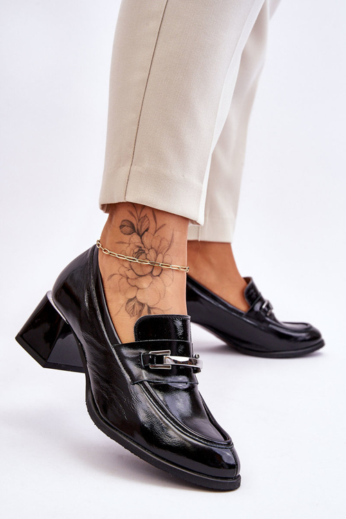 Pohodlné lakované lodičky Černé Damira