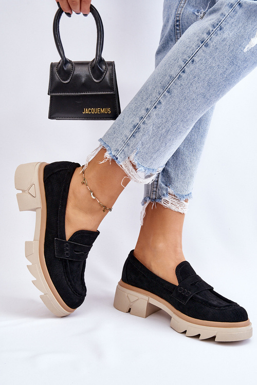 Dámské mokasíny s plochým podpatkem Černá Fletcher