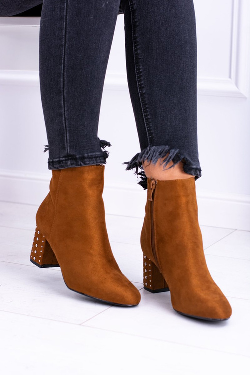 Teplé ženské kotníkové boty hnědé Jokasta