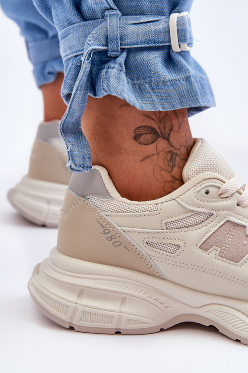 Modní Dámské Sportovní Boty S Síťovinou Bežové Venice