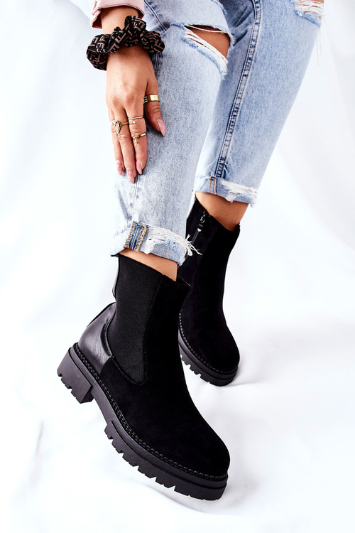 Teplé Boty Se Zapínáním Na Zip Černé Prestons