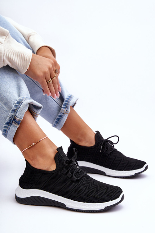 Klasické Textilní Slip-On Sneakersy Černé Gusto