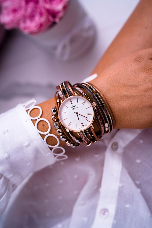 Dámské Hodinky Michael John Zabalené Béžové Lanell