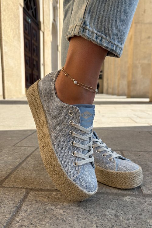 Dámske Tenisky Na Platforme S Pletením Lee Cooper LCW-25-02-3284 Svetlo Béžové