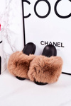 Dětské Pantofle S Kožešinou Světle Hnědá Fashionista