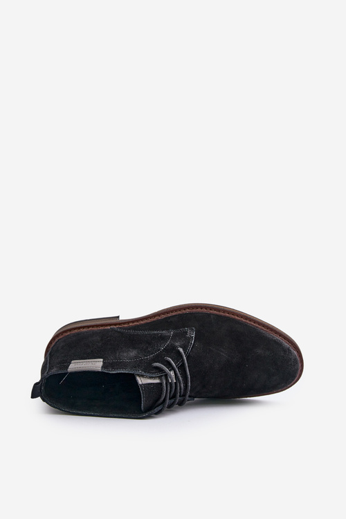 Semišové Pánske Čižmy Na Šnurovanie Čierne Big Star OO174146