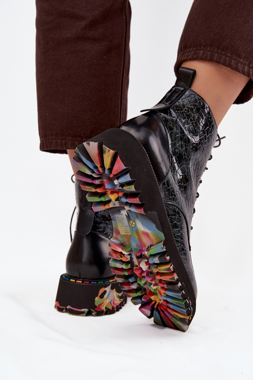 Kožené Lakované Dámské Kotníkové Boty Artiker 57C0065 Šedé