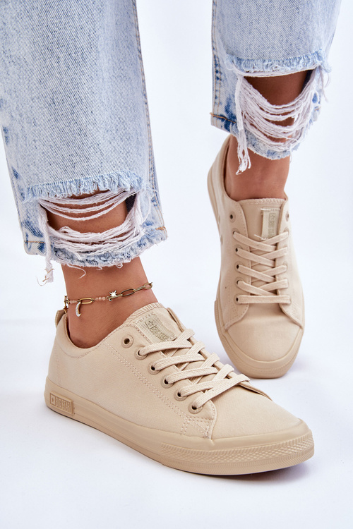 Dámska hladká nízka veľká hviezda LL274061 Béžové tenisky