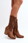 Dámske topánky Openwork na Zazoo 3414 Suede Post Brown