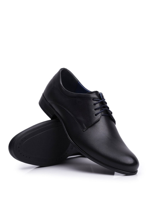 Pánske topánky neformálne kožené kože Nikopol čierne 1738