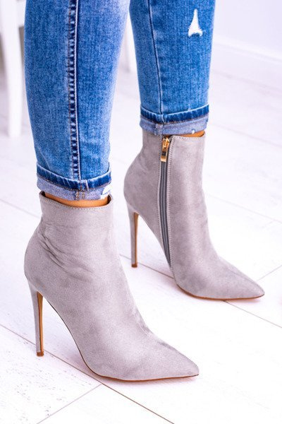 Lu Boo Gray Suede topánky na vysokých podpätkoch Veneci