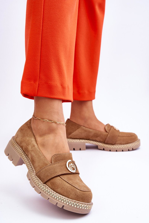 Elegantní mokasíny tmavě béžové semišové Laverne