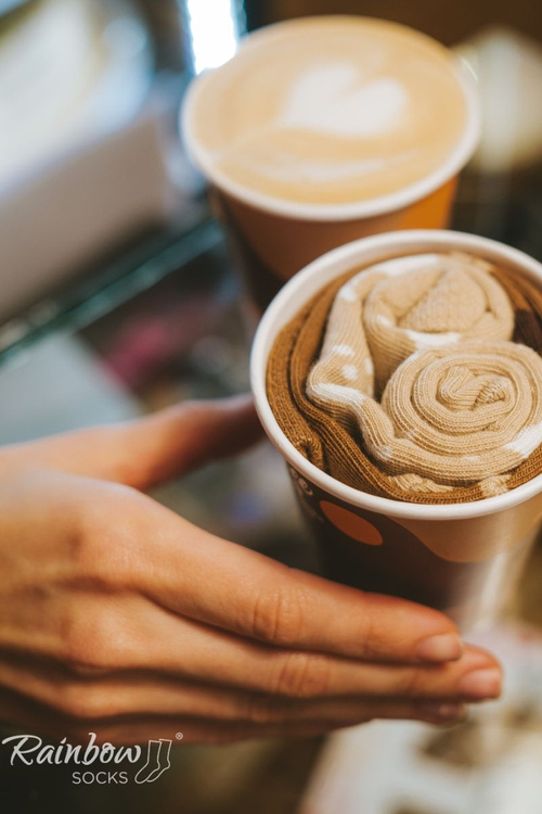 Duhové ponožky Caffe Latte 1 pár