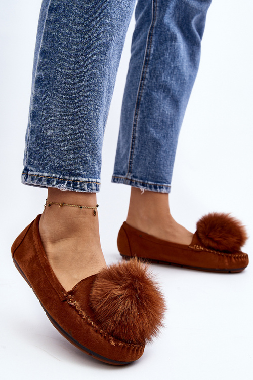 Dámské mokasíny s kožešinou Camel Novas