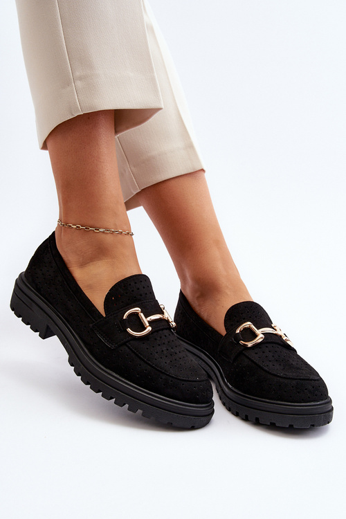 Dámske čierne mokasíny s ozdobou Talesse