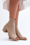 Zazoo 2876 Dámske topánky na vysokom opätku s otvorenými špičkami Beige