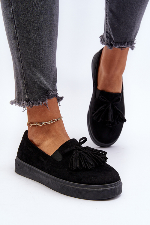 Dámské espadrilky s frčkami černé Elorvia