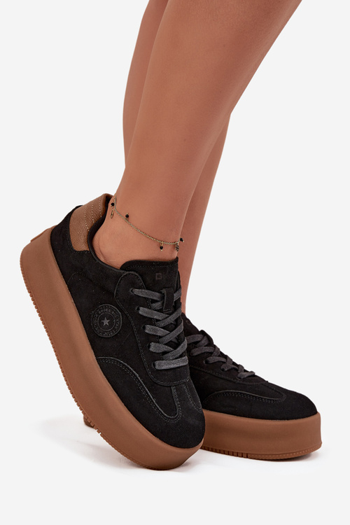 Dámske tenisky na platforme Big Star SS274761 Čierne