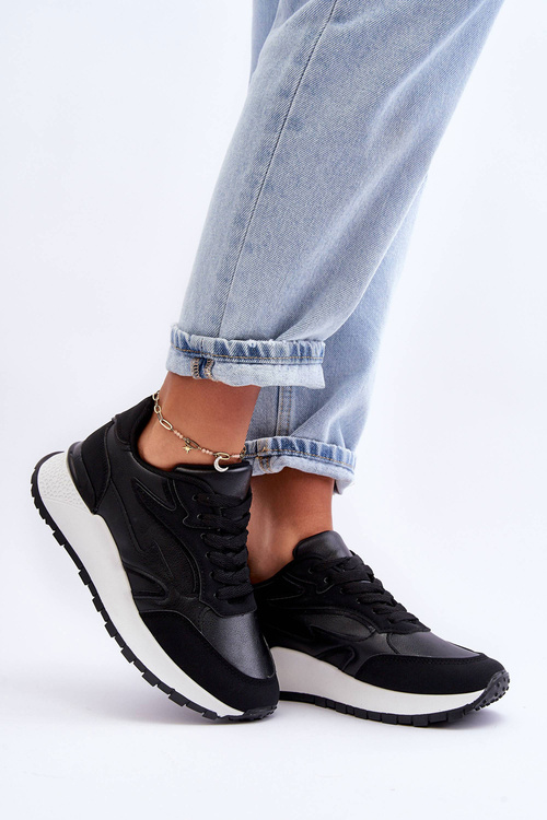 Dámske športové topánky na čiernej a bielej platforme Henley