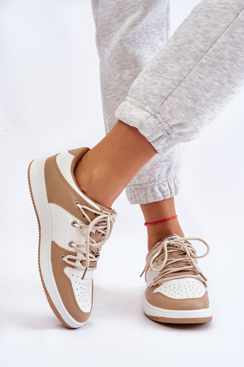 Dámska klasická dvojosúvacia športová topánka Jella White-Beige