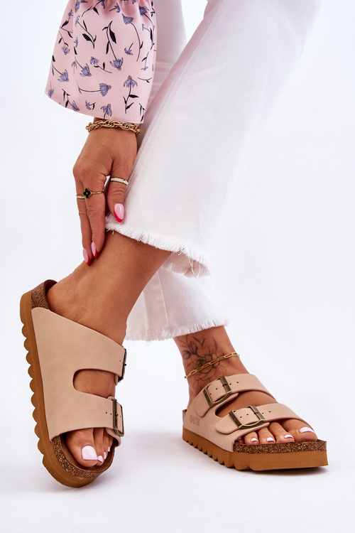 Klasické dámské pantofle Big Star LL274478 Béžové