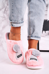 Dámské Kožené Pantofle S Kloboukem A Bambulí Růžove Keep Warm