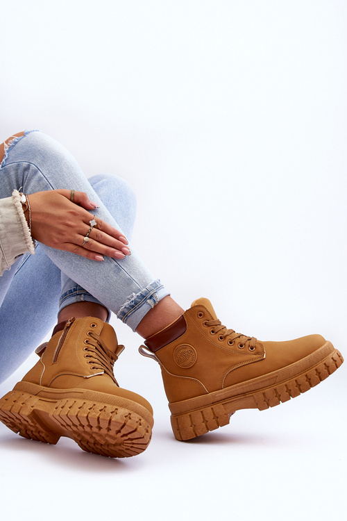 Dámské kožené zateplené trapery hnědé Poles