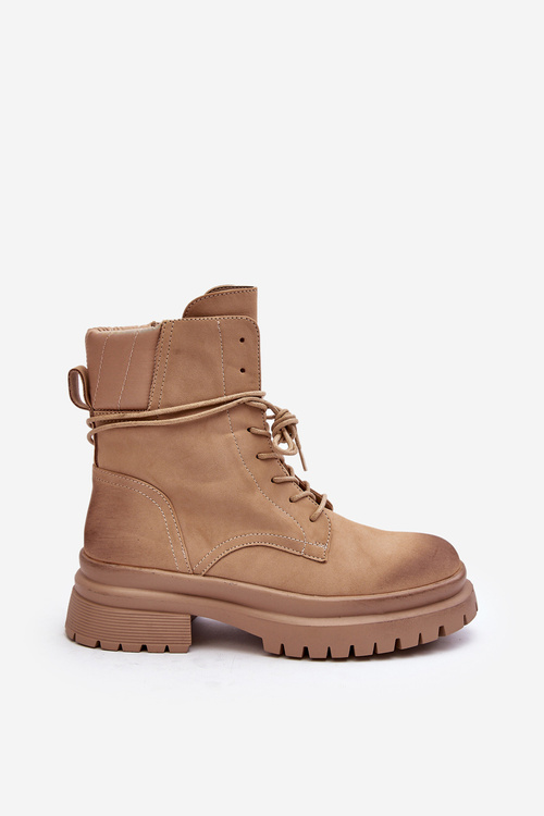 Dámské boty na hrubé podešvi béžové Narelona