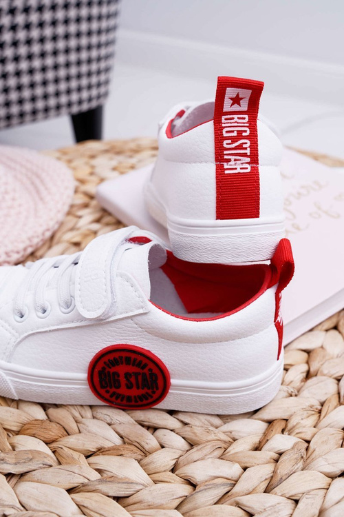 Dětské Tenisky Se Suchým Zipem Big Star FF374088 Bílé-červené