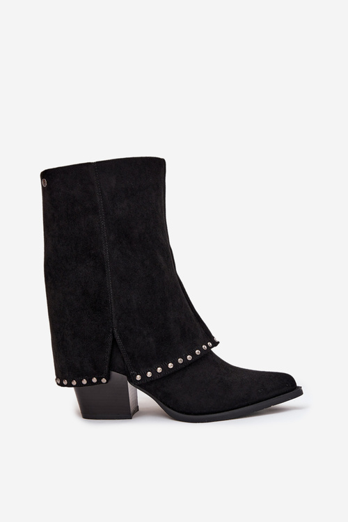 Dámske zimné čižmy s preklopeným lemom Vinceza 16516 Čierne