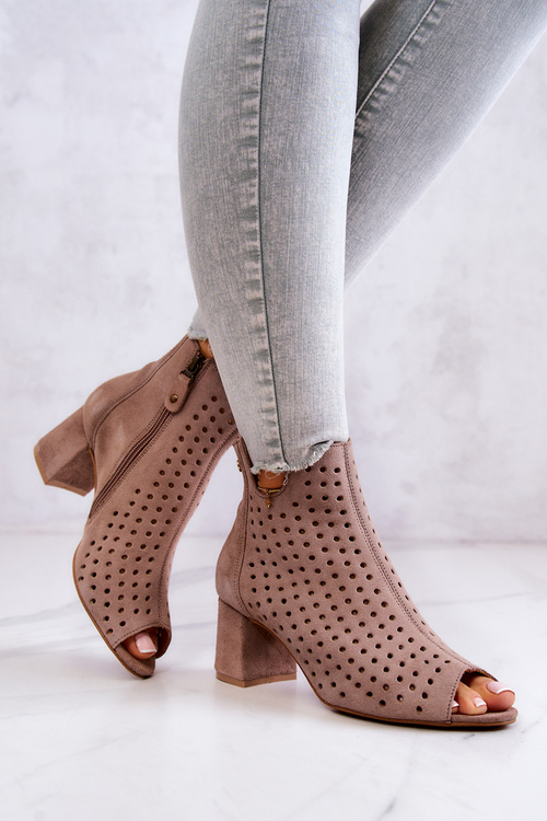 Maciejka Openwork Kožené topánky 05420-10 Tmaváčik