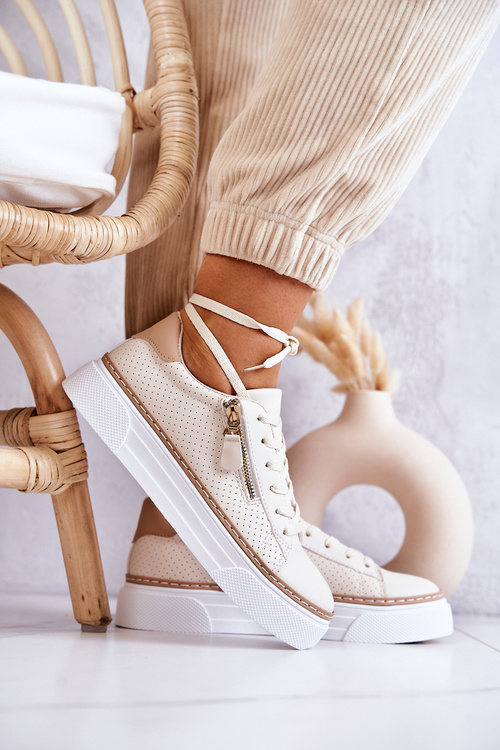 Športové topánky na platforme Louisa Beige