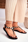 Dámske gumové sandále Black Flip -flops Denise Pearls